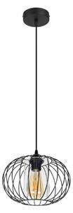 Lustr na lanku CORRINI 1xE27/60W/230V pr. 25 cm černá/čirá