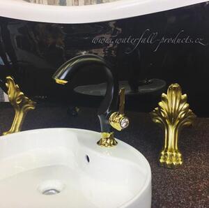 Waterfall Luxusní černo-zlatá umyvadlová baterie