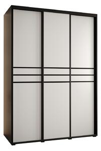 Šatní skříň ASIRI 10 - 170/60 cm, černá / bílá / černá