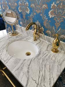 Waterfall Retro koupelnový stolek Satin Gold