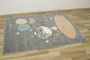 Makro Abra Dětský kusový koberec Lima 9393B Holčička Baletka šedý růžový Rozměr: 100x150 cm