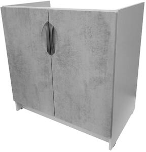 Kuchyňská dřezová skříňka 80 cm barva beton korpus šedý
