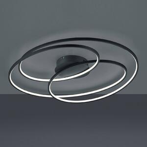 Trio Lighting LED stropní světlo Gale, 80 cm, černá matná, stmívatelný, Černá, Obývací pokoj / jídelna, kov, Moderní