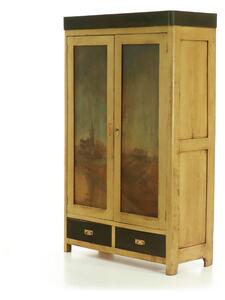Malovaná dvoudveřová šatní skříň