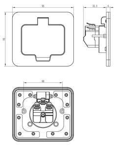 Solight 5B322 - Venkovní vestavná podlahová zásuvka IP55 hranatý