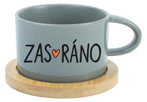 ZAS_RÁNO - šedý hrníček makronka 200 ml