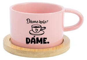 DÁME KAFE? DÁME. - růžový hrníček makronka 200 ml