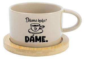 DÁME KAFE? DÁME. - krémový hrníček makronka 200 ml