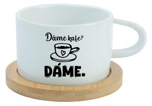 DÁME KAFE? DÁME. - bílý hrníček makronka 200 ml