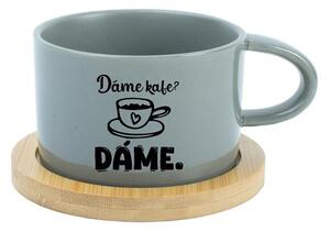 DÁME KAFE? DÁME. - šedý hrníček makronka 200 ml