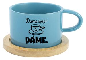 DÁME KAFE? DÁME. - modrý hrníček makronka 200 ml