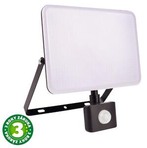 Prémiový bezrámový LED reflektor s čidlem pohybu černý, 50W, 4750lm, denní, 3 roky