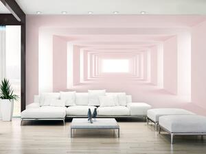 Fototapeta Futuristický interiér - světle růžový prostor s 3D sloupy