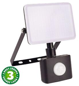 Prémiový bezrámový LED reflektor s čidlem pohybu černý, 10W, 900lm, denní, 3 roky