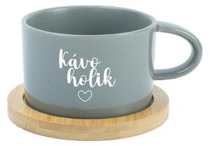 KÁVOHOLIK - šedý hrníček makronka 200 ml