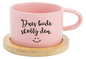 DNES BUDE SKVĚLÝ DEN - růžový hrníček makronka 200 ml