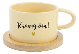 KRÁSNÝ DEN! - žlutý hrníček makronka 200 ml