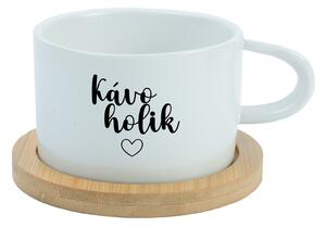 KÁVOHOLIK - bílý hrníček makronka 200 ml