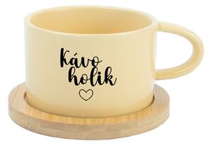 KÁVOHOLIK - žlutý hrníček makronka 200 ml