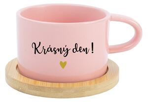 KRÁSNÝ DEN! - růžový hrníček makronka 200 ml