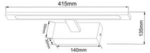 Zuma Line W89443-12W-BK - LED Osvětlení zrcadla ALTER LED/12W/230V IP44 černá