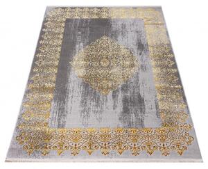 Makro Abra Kusový koberec klasický PALERMO E054B šedý zlatý Rozměr: 200x300 cm