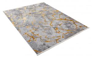 Makro Abra Kusový koberec abstraktní PALERMO V745A šedý zlatý Rozměr: 80x200 cm
