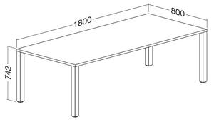 Konferenční stůl Pro Office 80x180x74,2 cm Barva: Bílá