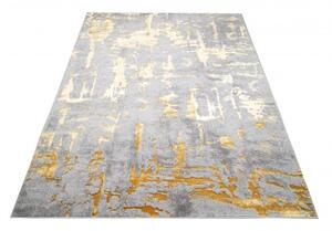 Makro Abra Kusový koberec abstraktní PALERMO E738A šedý zlatý Rozměr: 80x200 cm