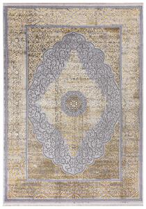 Makro Abra Kusový koberec klasický PALERMO E058B šedý zlatý Rozměr: 120x170 cm