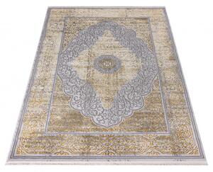 Makro Abra Kusový koberec klasický PALERMO E058B šedý zlatý Rozměr: 160x230 cm