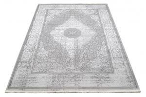 Makro Abra Kusový koberec klasický PALERMO E058A šedý bílý Rozměr: 80x150 cm
