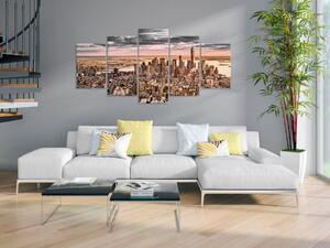 Obraz Městská panorama (5-dílný) - slunečná architektura New Yorku