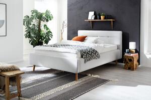Dvoulůžková postel anika s úložným prostorem 140 x 200 cm světle šedá