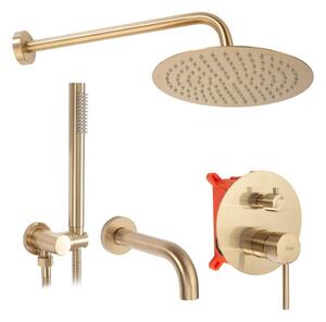REA-P6609 - Sprchová sada s termostat. podom. baterií LUNGO kartáčovaná zlatá
