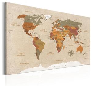 Obraz XXL World Map: Beige Chic [Large Format]