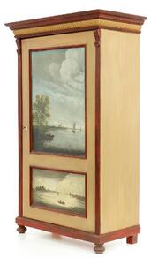 Jednodveřová skříň s krajinnou malbou