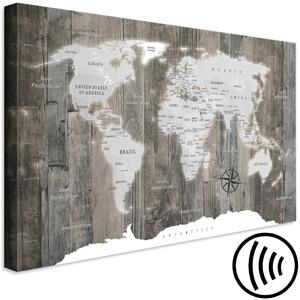 Obraz Mapa světa: Dřevěný svět
