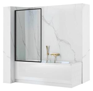 REA-K7390 - Vanová zástěna LAGOS 140x80 cm černá/čirá