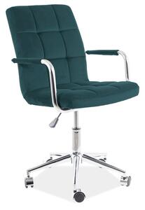 Kancelářská židle Q-022 samet zelená bluvel 78