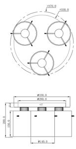 Globo 15904-3D - Stropní svítidlo TULIVAR 3xE27/40W/230V pr. 37 cm šedá