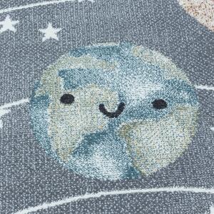 Dětský kusový koberec Funny 2105 grey kruh-120x120 (průměr) kruh