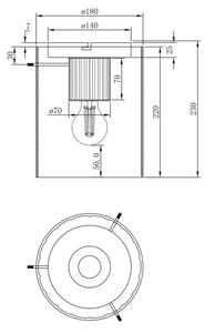 Globo 15904DA - Stropní svítidlo TULIVAR 1xE27/40W/230V pr. 18 cm hnědá