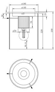 Globo 15904DS - Stropní svítidlo TULIVAR 1xE27/40W/230V pr. 18 cm šedá