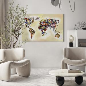 Obraz Abstraktní kontinenty (1-dílný) - mapa světa ve stylu Kandinského