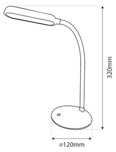 LED Stmívatelná dotyková flexibilní stolní lampa LED/6W/5V USB 1200 mAh bílá