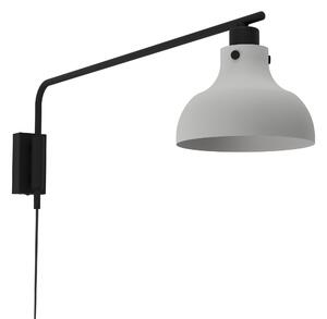 Eglo 43843 MATLOCK - Nástěnná lampa s kabelem do zásuvky, 1 x E27, 80cm od zdi (Nástěnná vintage lampa v šedé a černé barvě)