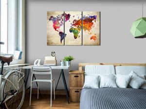 Obraz Akvarelová mapa světa