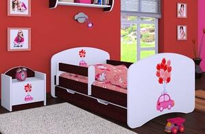 Dětská postel Happy Babies - růžové auto s balonky