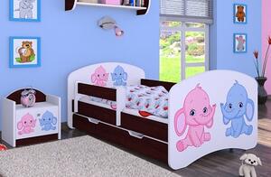 Dětská postel Happy Babies - růžový a modrý slon